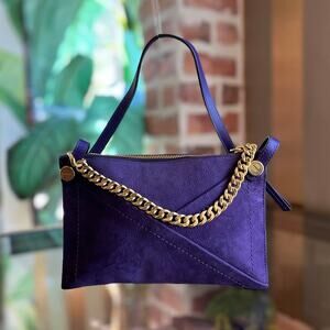 MULBERRY M Zipped Purple Suede Pouch
